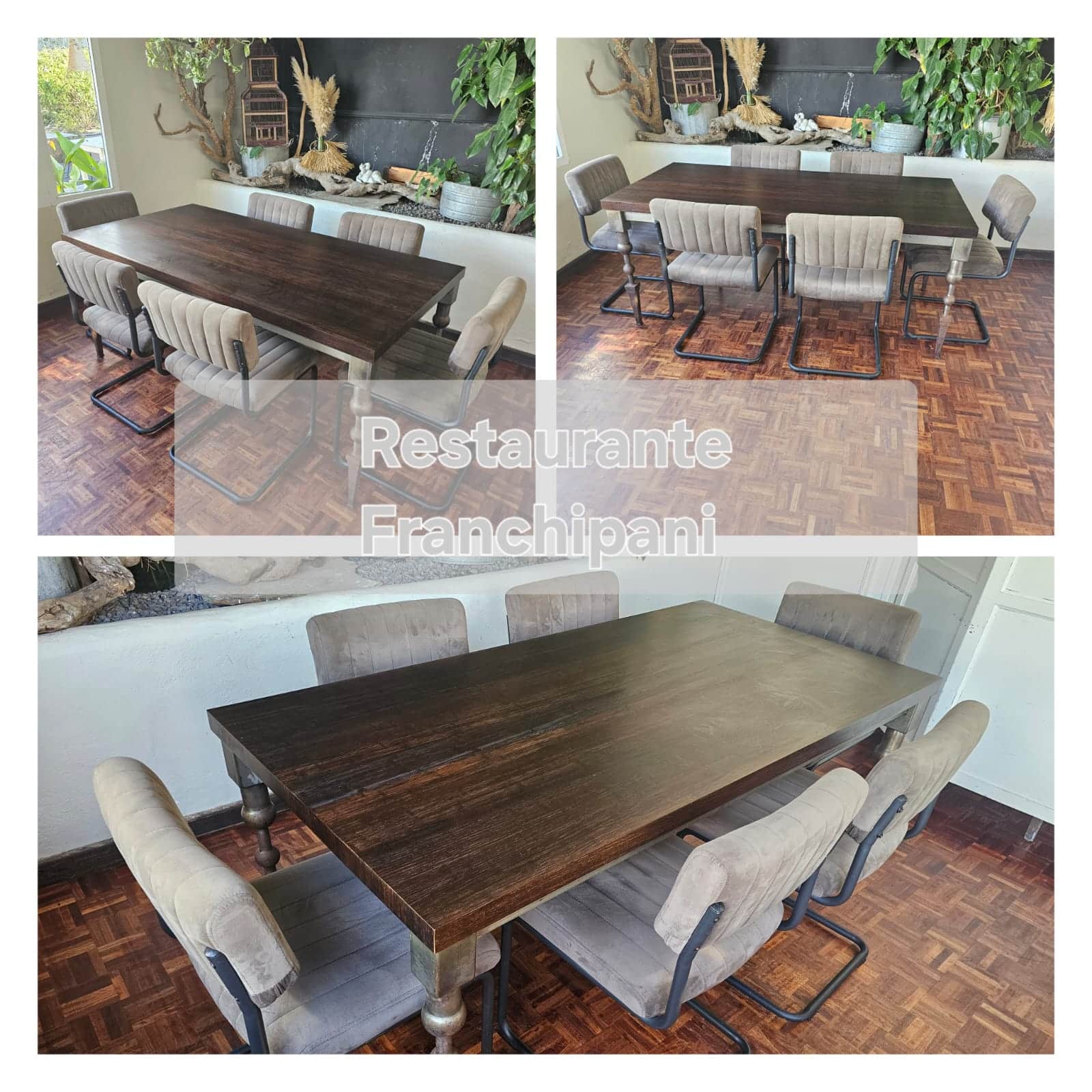 Mesa de Bambú macizo con patas de hierro by Rolf Benker